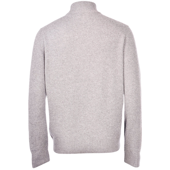 Gran Sasso - Cashmere Blend Zip Neck Knitwear in Silver - Nigel Clare