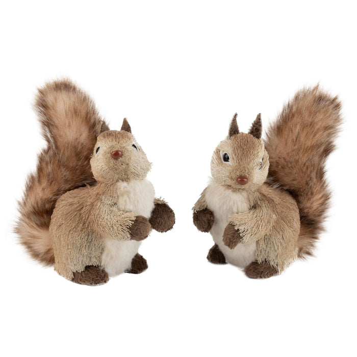 Grass Covered Squirrel Table Decor