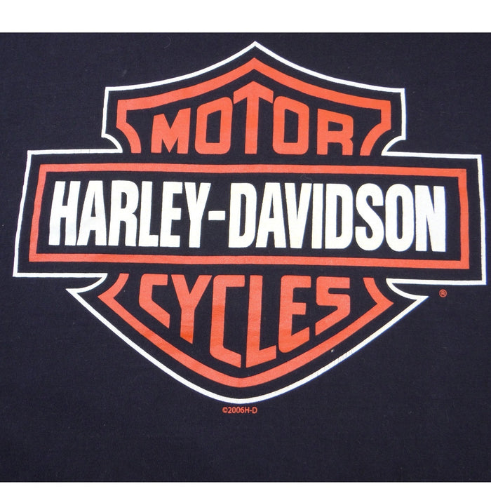 Harley Davidson Big Logo Durango Colorado Steam Engine Graphic T Shirt Black Lrg4