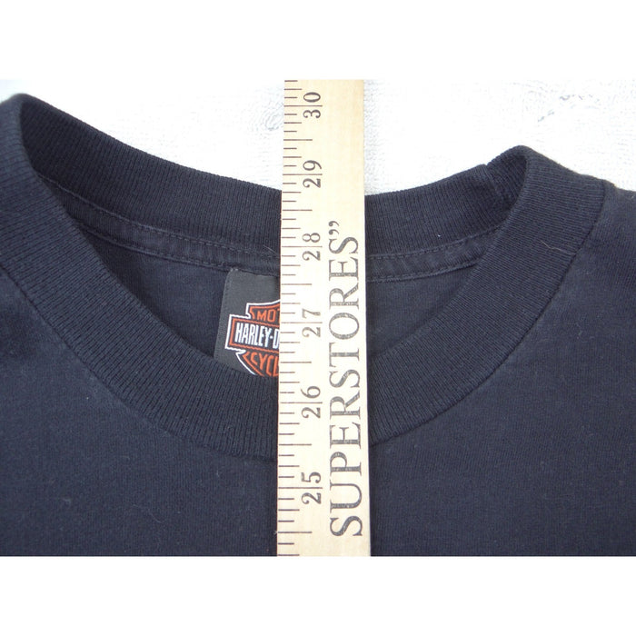 Harley Davidson Big Logo Durango Colorado Steam Engine Graphic T Shirt Black Lrg6