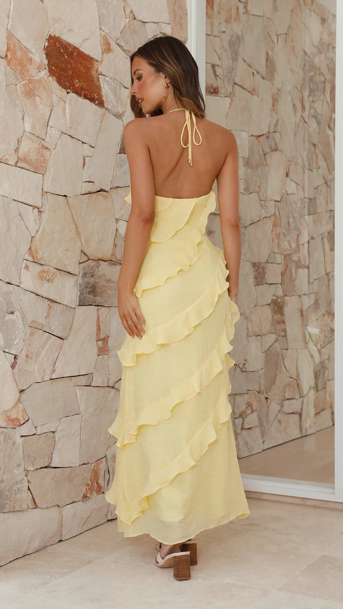 Harper - Elegant Women's Summer Maxi Dress with Ruffle Tiers and Spaghetti Straps