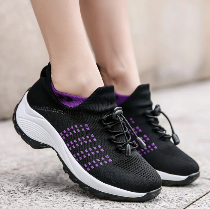 Harper - Trendy Women's Orthopedic Trainers with Lace-Up Closure and Cushioned Sole