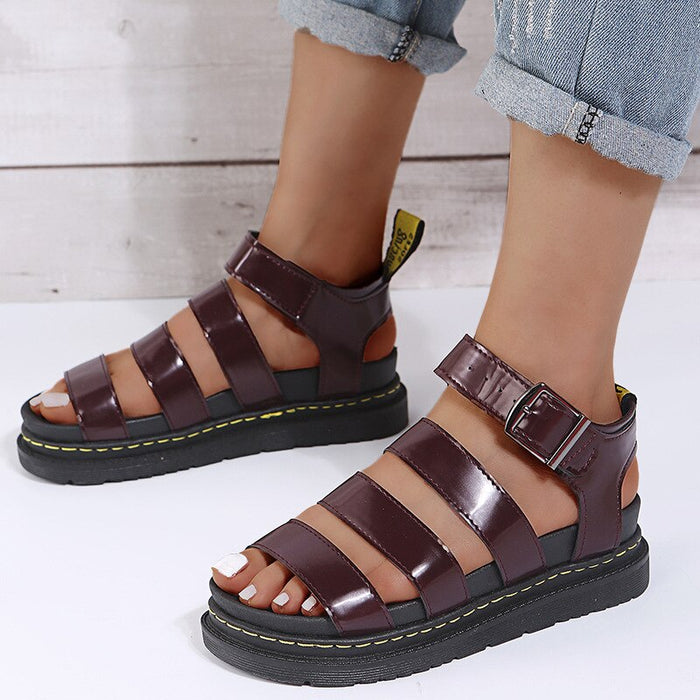 Harper - Trendy Women's Sandals with Platform Sole and Buckle Straps