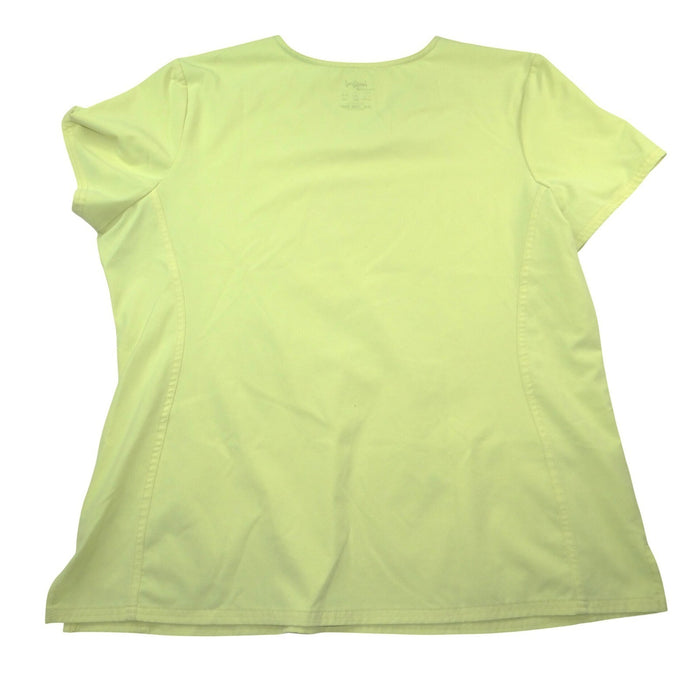 Heartsoul Break On Through Neon Lime Yellow V Neck Scrub Top Womens 2XL 2XG2