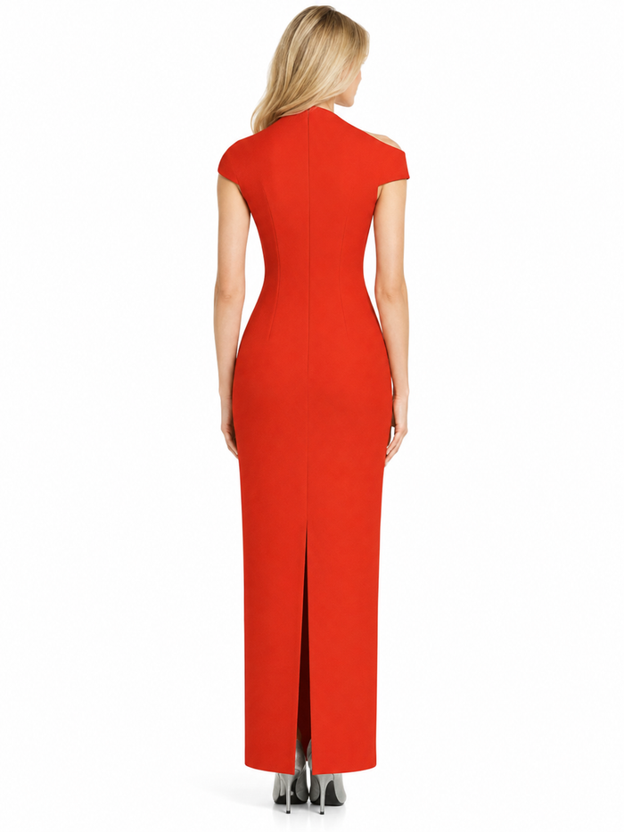 High Neck Column Maxi Dress – VERMELLA