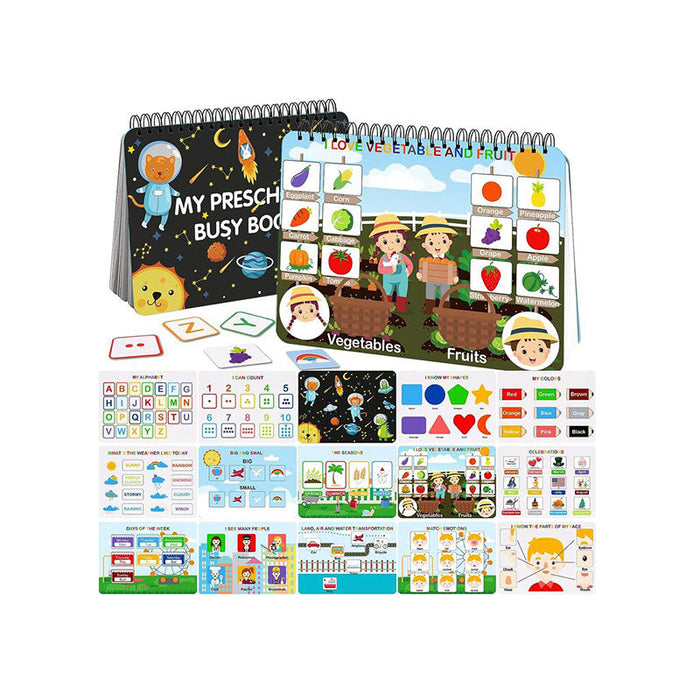 Busy Book Preschool Learning Activities for Toddlers-BLACK