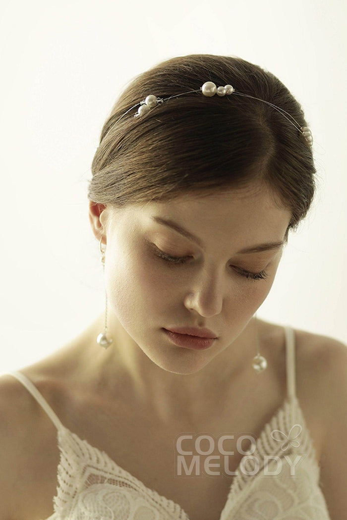 Imitation Pearl Headbands and Earrings Jewelry CY0050 - COCOMELODY