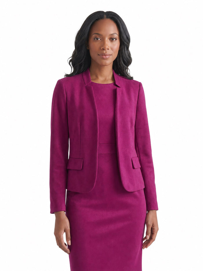 Inverted Notch Jacket, Scuba Sueded, Cerise | Kasper