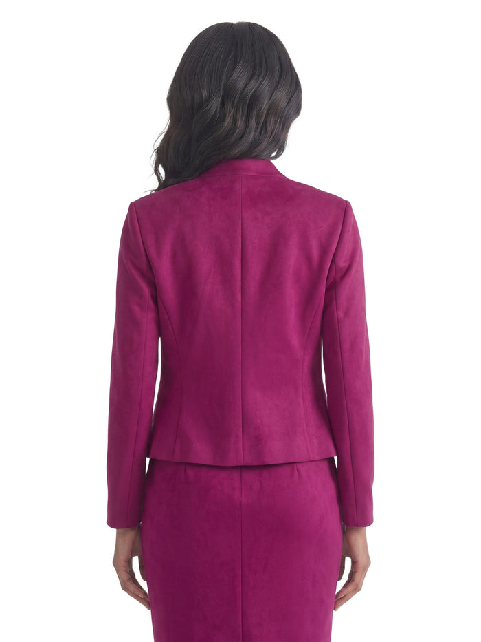 Inverted Notch Jacket, Scuba Sueded, Cerise | Kasper