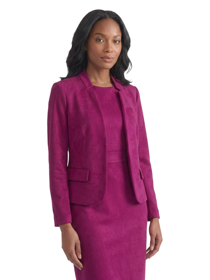 Inverted Notch Jacket, Scuba Sueded, Cerise | Kasper