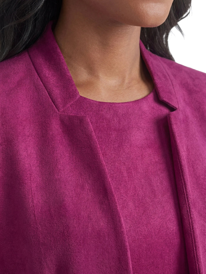 Inverted Notch Jacket, Scuba Sueded, Cerise | Kasper