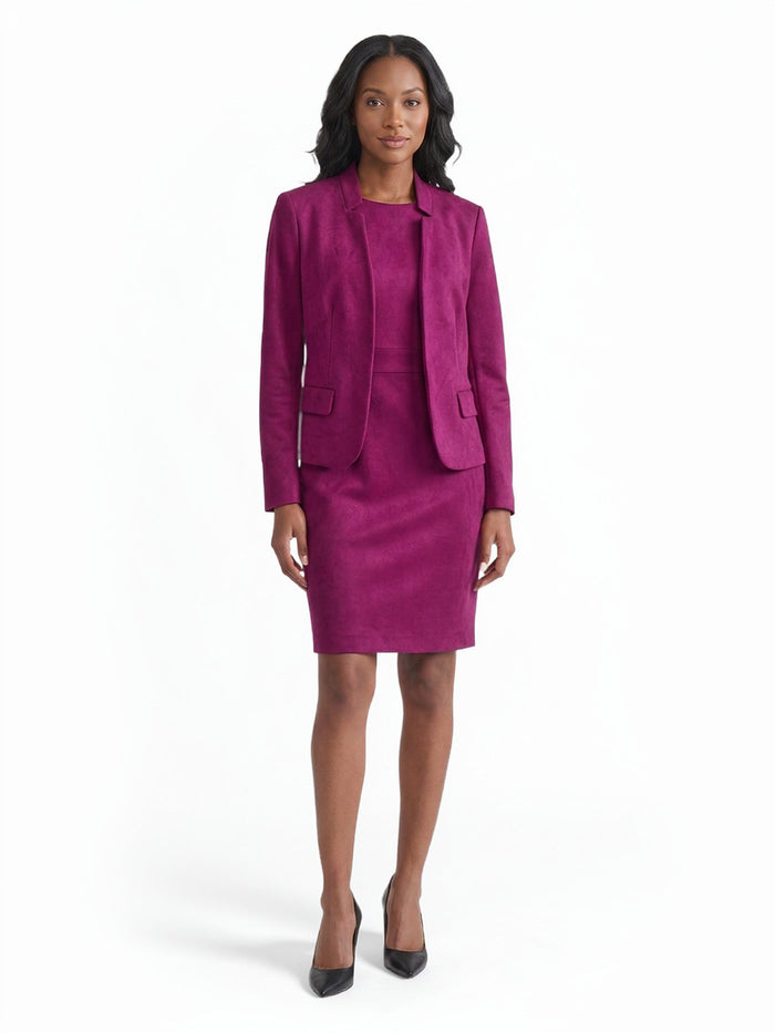 Inverted Notch Jacket, Scuba Sueded, Cerise | Kasper