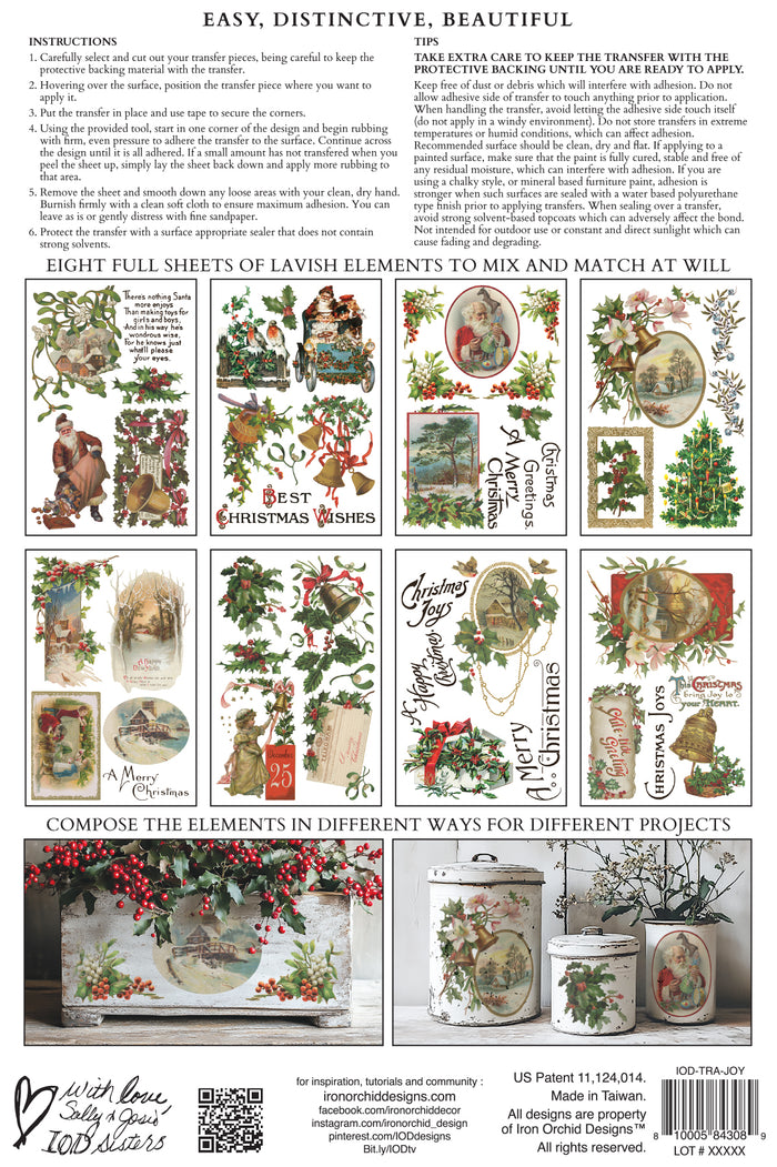 IOD - Christmas Joy TRANSFER 8 x 12” PAD