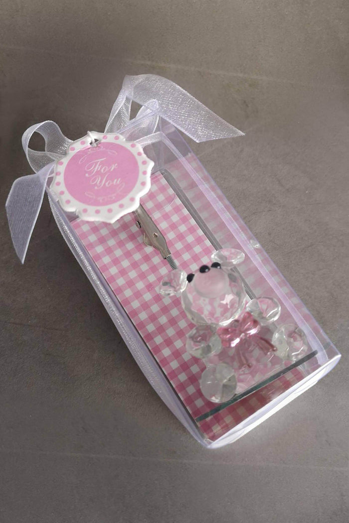 It's a Girl Crystal Teddy Bear Place Card Holders CGF0227 (Set of 6 pcs) - COCOMELODY