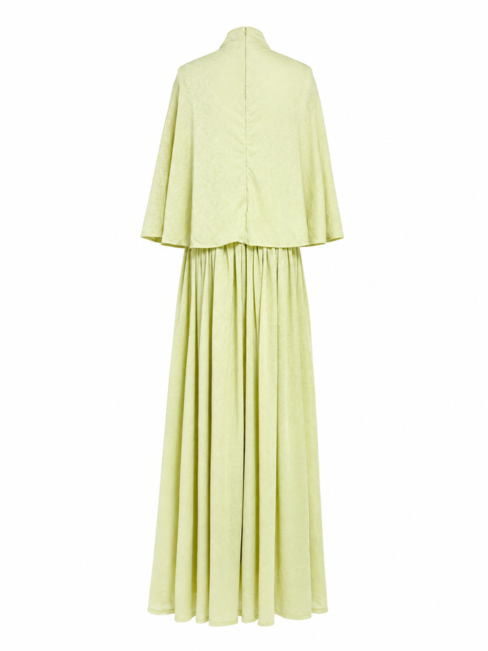 Ivory Draped Cape Maxi Dress – CELESTIA
