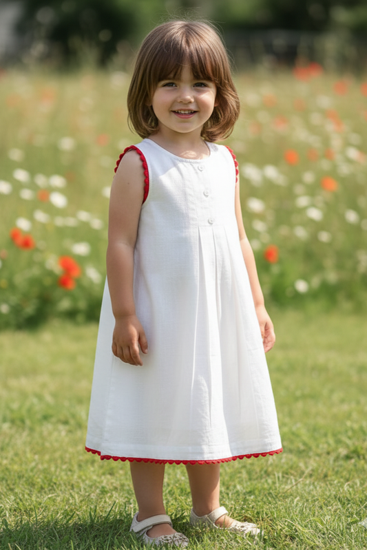 Ivory Heart Lace Detail Dress – Elegant Infant, Toddler & Girls Outfit