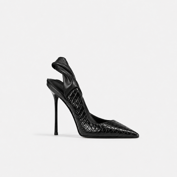 Ivory Woven Pointed Toe Slingback Heels – LIVÉRA