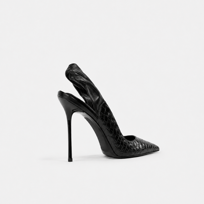 Ivory Woven Pointed Toe Slingback Heels – LIVÉRA