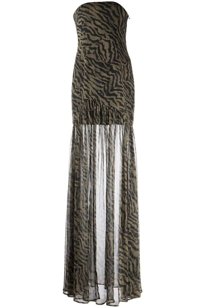 Jade - Women's Party Dress with Strapless Neckline and High Split Maxi Length