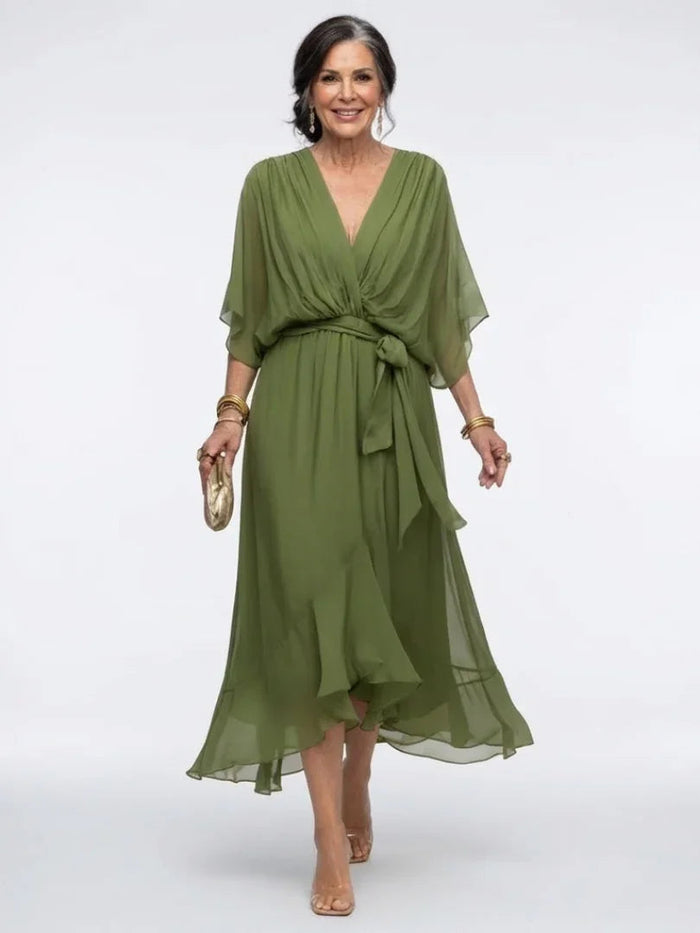 Jessica - Formal Women's Wedding Guest Dress with Flowing Midi Silhouette