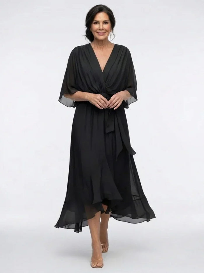 Jessica - Formal Women's Wedding Guest Dress with Flowing Midi Silhouette