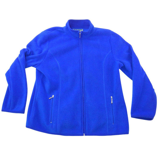 Karen Scott Sport Royal Blue Fleece Full Zip Mock Neck Jacket Womens Large0