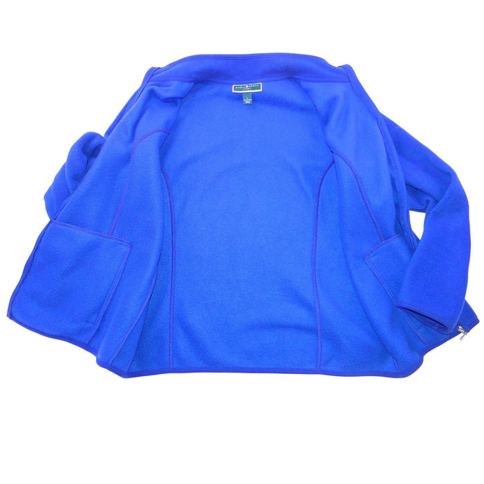 Karen Scott Sport Royal Blue Fleece Full Zip Mock Neck Jacket Womens Large1