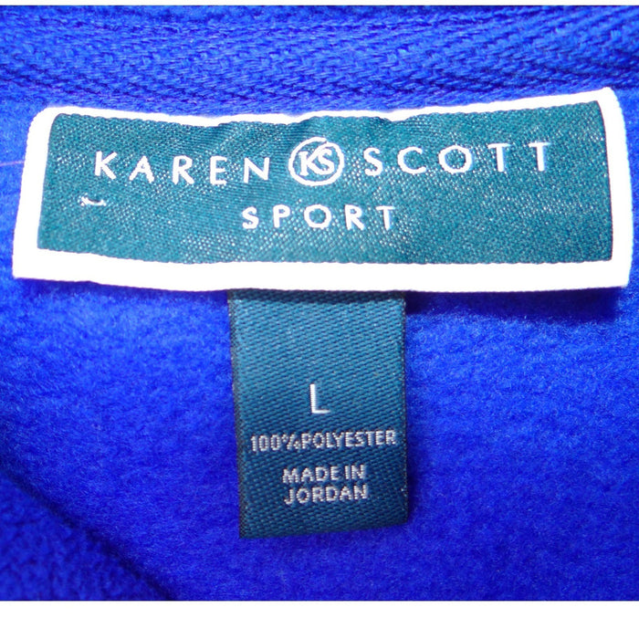 Karen Scott Sport Royal Blue Fleece Full Zip Mock Neck Jacket Womens Large2