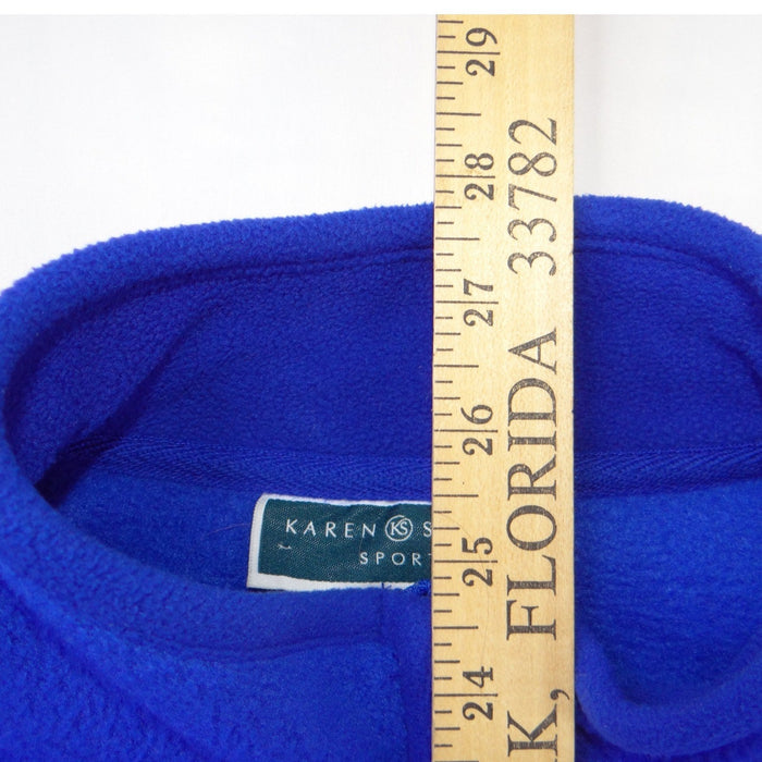 Karen Scott Sport Royal Blue Fleece Full Zip Mock Neck Jacket Womens Large5