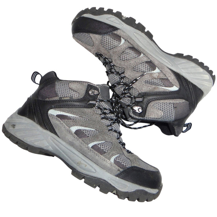 Khombu Mens Hiking Boots Gray Black Lace Up Mid Top Size 8 M0