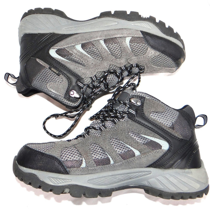 Khombu Mens Hiking Boots Gray Black Lace Up Mid Top Size 8 M1