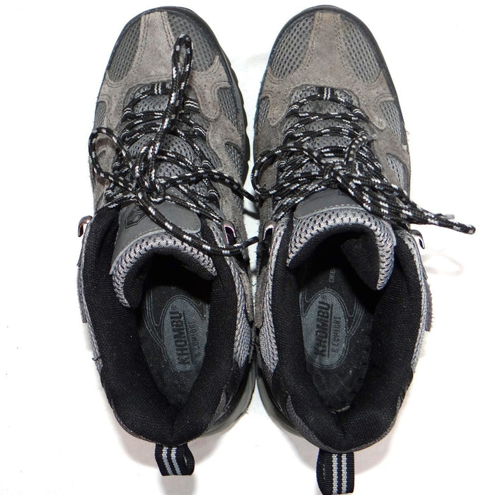 Khombu Mens Hiking Boots Gray Black Lace Up Mid Top Size 8 M6