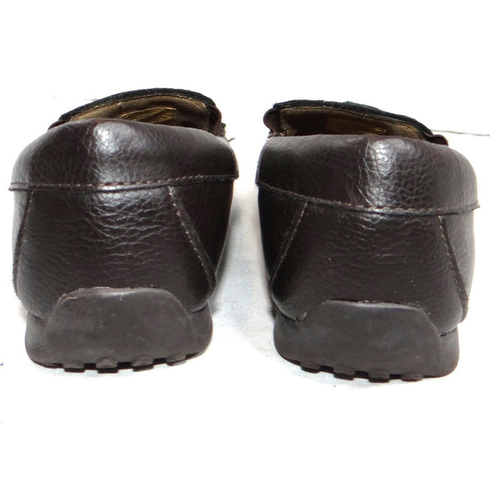 Kids Brown Faux Leather Slip On Loafer Shoes Size 132