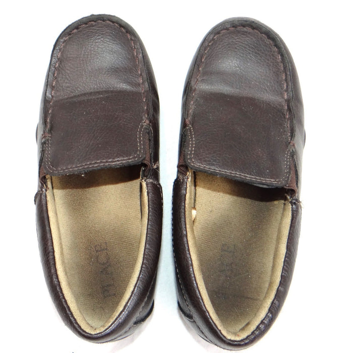 Kids Brown Faux Leather Slip On Loafer Shoes Size 133
