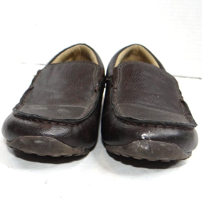 Kids Brown Faux Leather Slip On Loafer Shoes Size 134