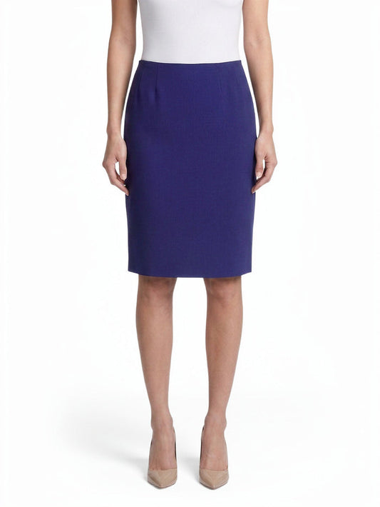 Knee-Length Pencil Skirt, Stretch Crepe, Regal Plum | Kasper