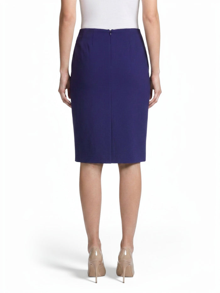 Knee-Length Pencil Skirt, Stretch Crepe, Regal Plum | Kasper
