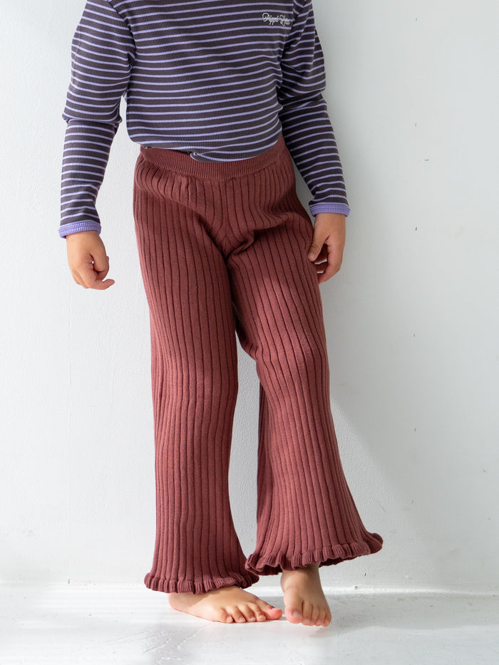 Knit frill pants