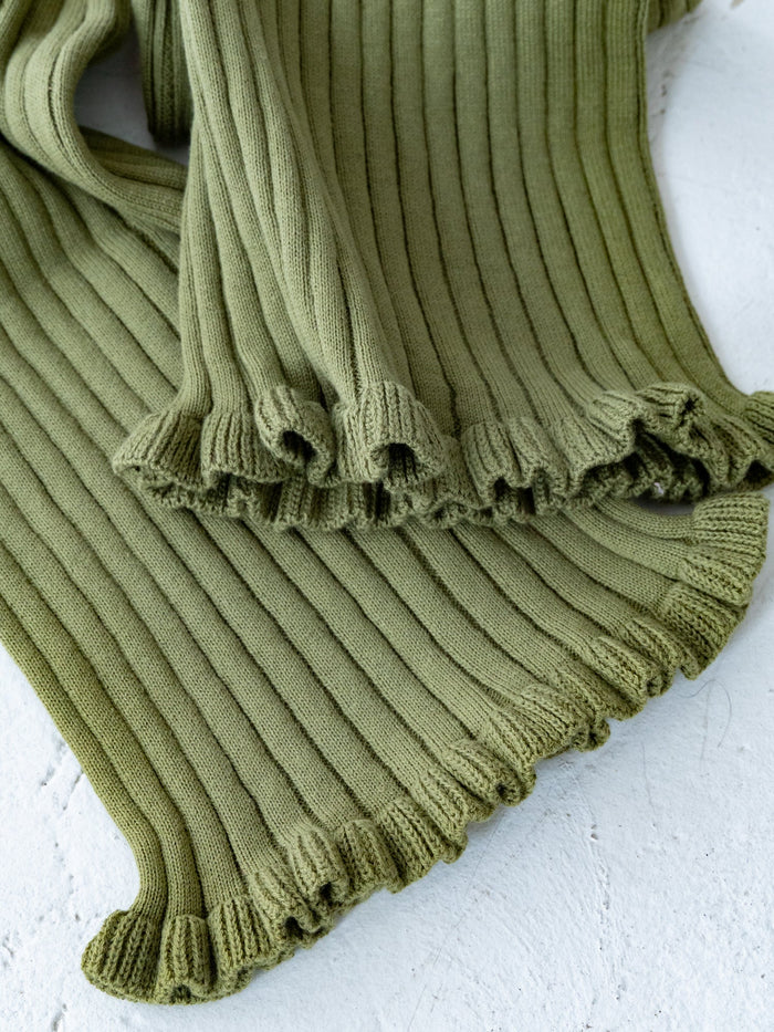 Knit frill pants