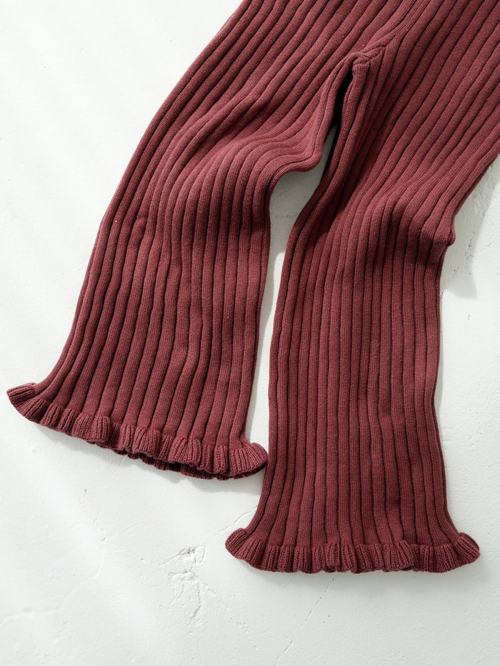Knit frill pants
