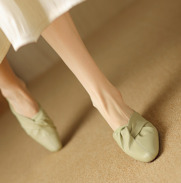 knotted faux leather mules with stacked block heels – AVIA