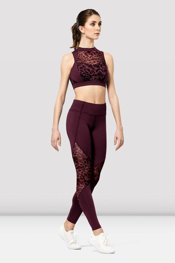 Ladies Azami Animal Print Mesh Crop Top