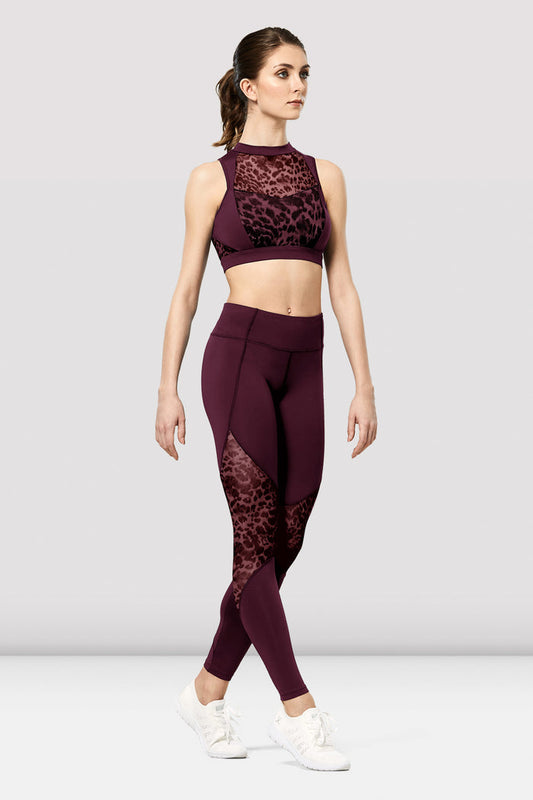 Ladies Azami Animal Print Mesh Crop Top