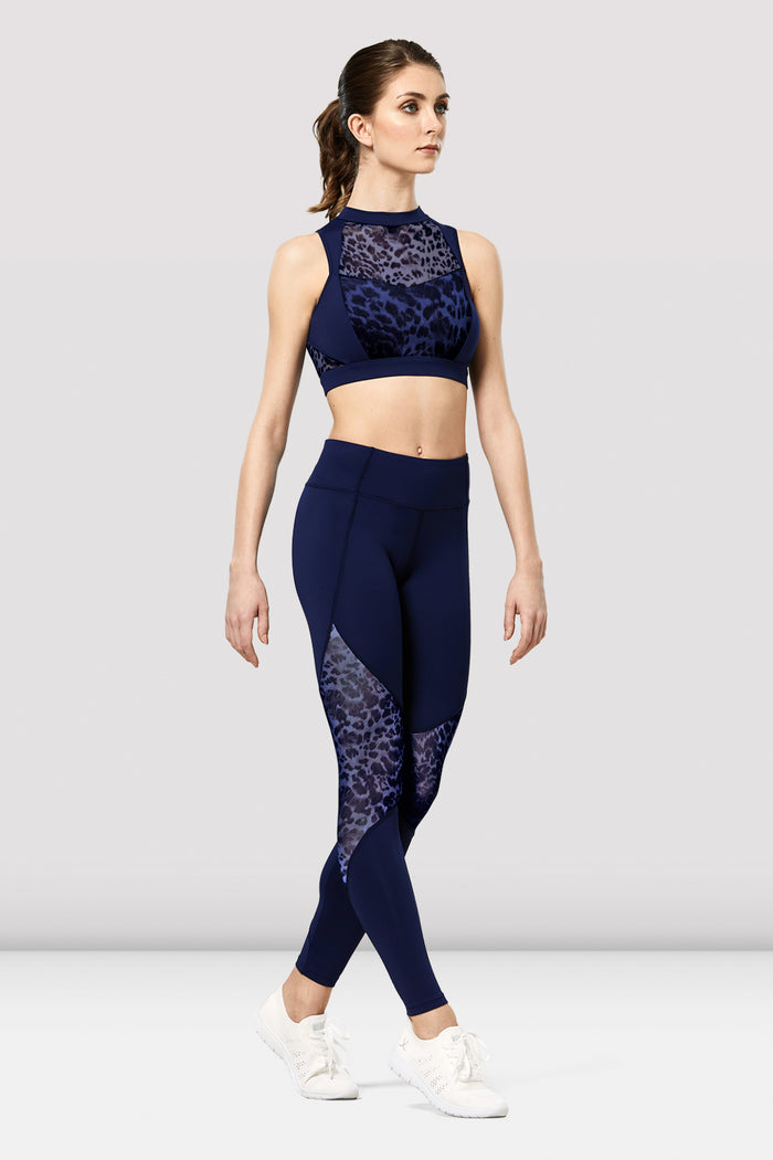 Ladies Azami Animal Print Mesh Crop Top