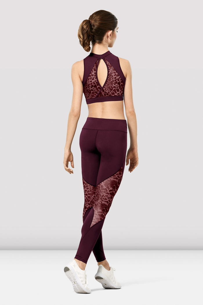 Ladies Azami Animal Print Mesh Crop Top