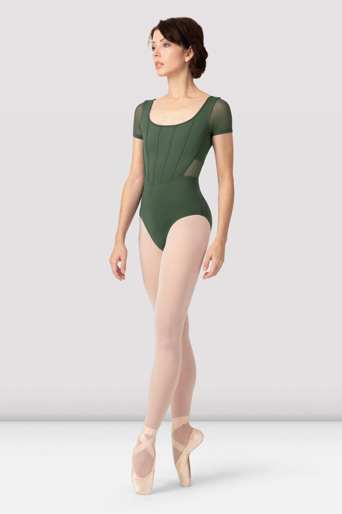 Ladies Clea Corset Short Sleeve Leotard