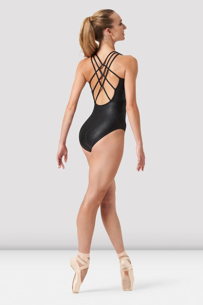 Ladies Koa Cross Back Leather Look Leotard - BLOCH EU