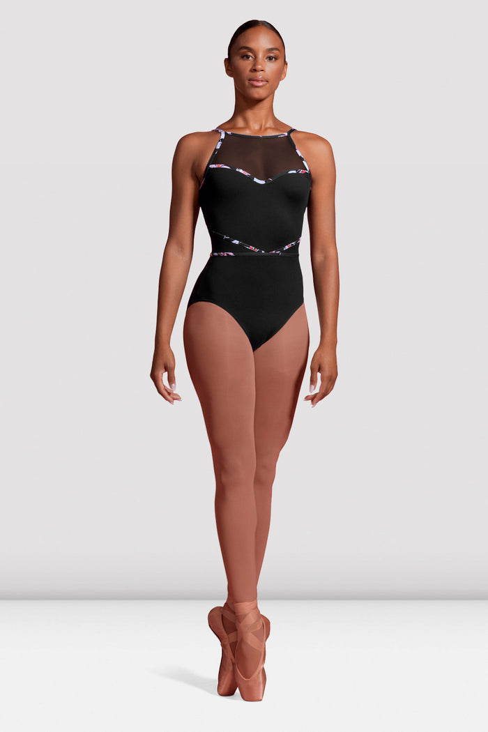 Ladies Mirella Jardin Mesh Halter Leotard