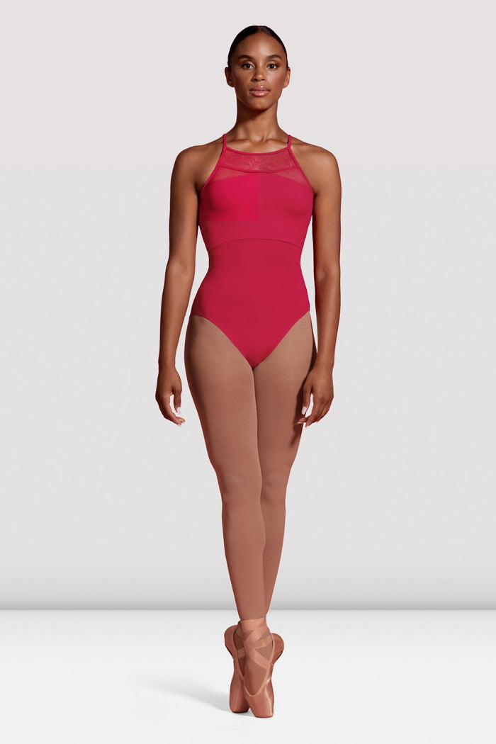 Ladies Mirella Seville Mesh Panelled Halter Leotard