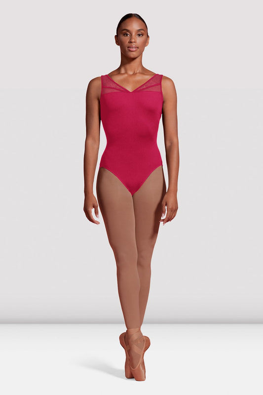 Ladies Mirella Seville Mesh Panelled Low Back Tank Leotard